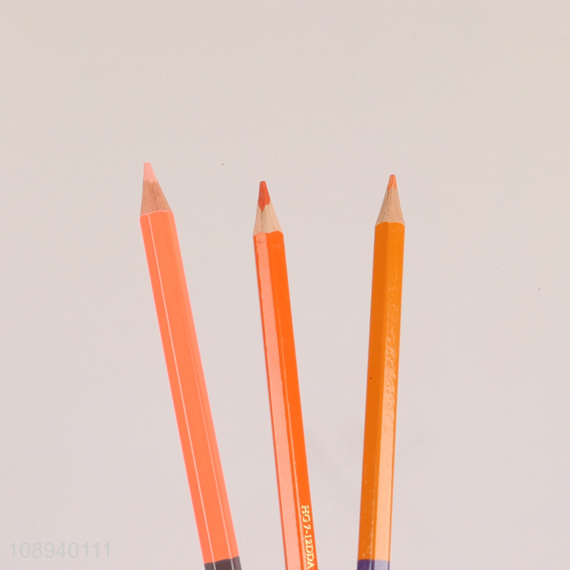 New Arrival 12 Colors Pre-sharpened Double Ended Wooden Colored Pencils