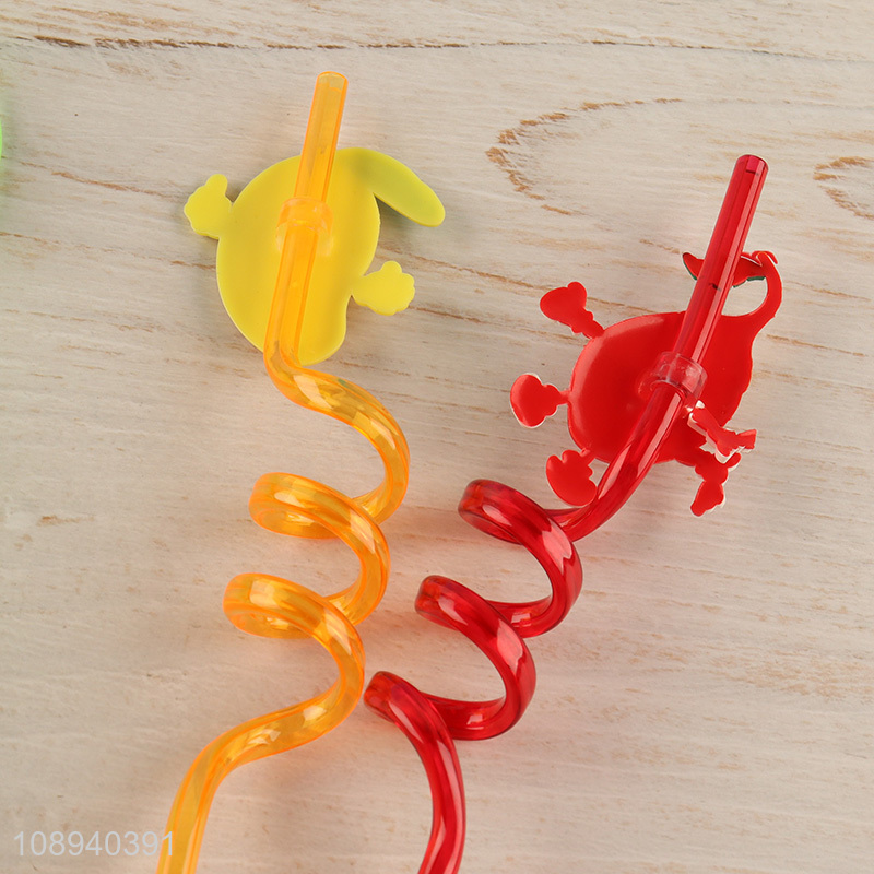 Hot selling 4pcs disposable cartoon drinking straw for juice