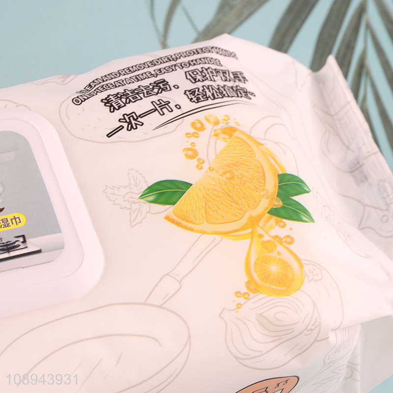 New Product 80PCS Multipurpose Non-Woven Kitchen Wipes with Lemon Scent
