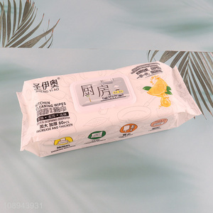 New Product 80PCS Multipurpose Non-Woven Kitchen Wipes with Lemon Scent