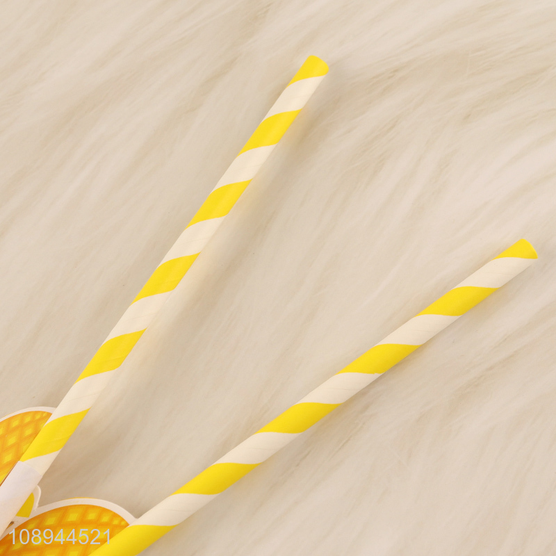 Wholesale 4PCS Paper Drinking Straws Pineapple Corktail Straws