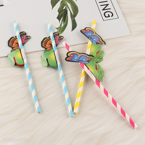China Imports 4PCS Paper Drinking Straws Butterfly Honeycomb Straws