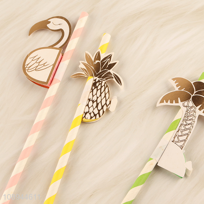Wholesale 3PCS Honeycomb Party Straws Hawaiian Beach Cocktail Straws