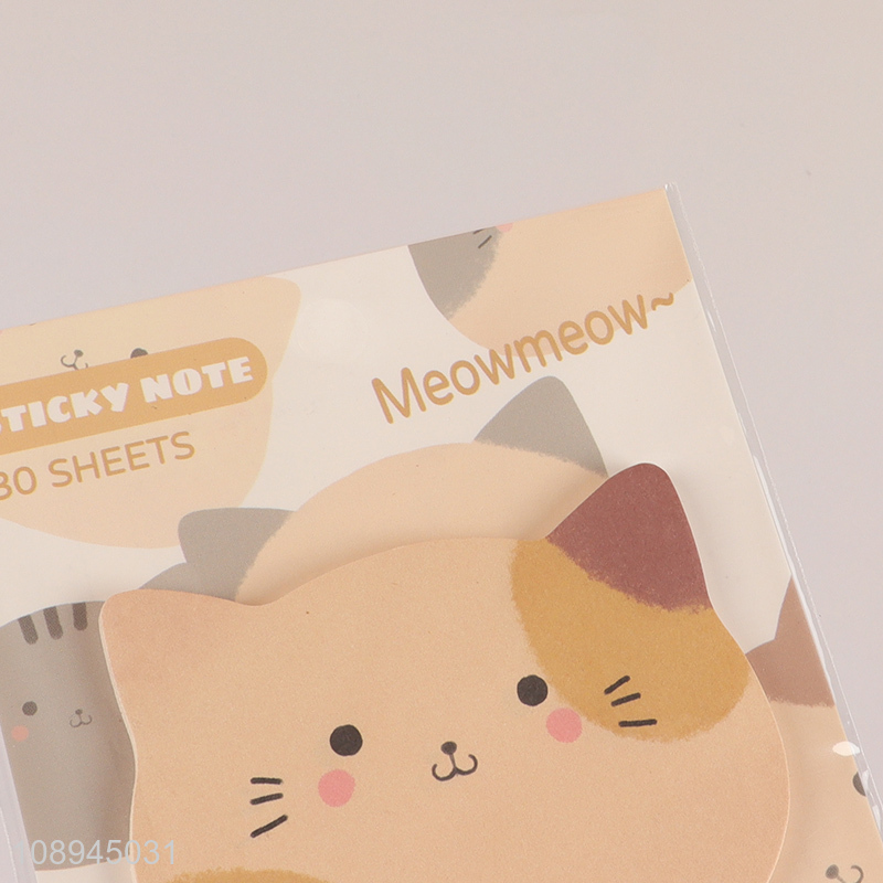 Low price cartoon cat shape students post-it notes sticky note