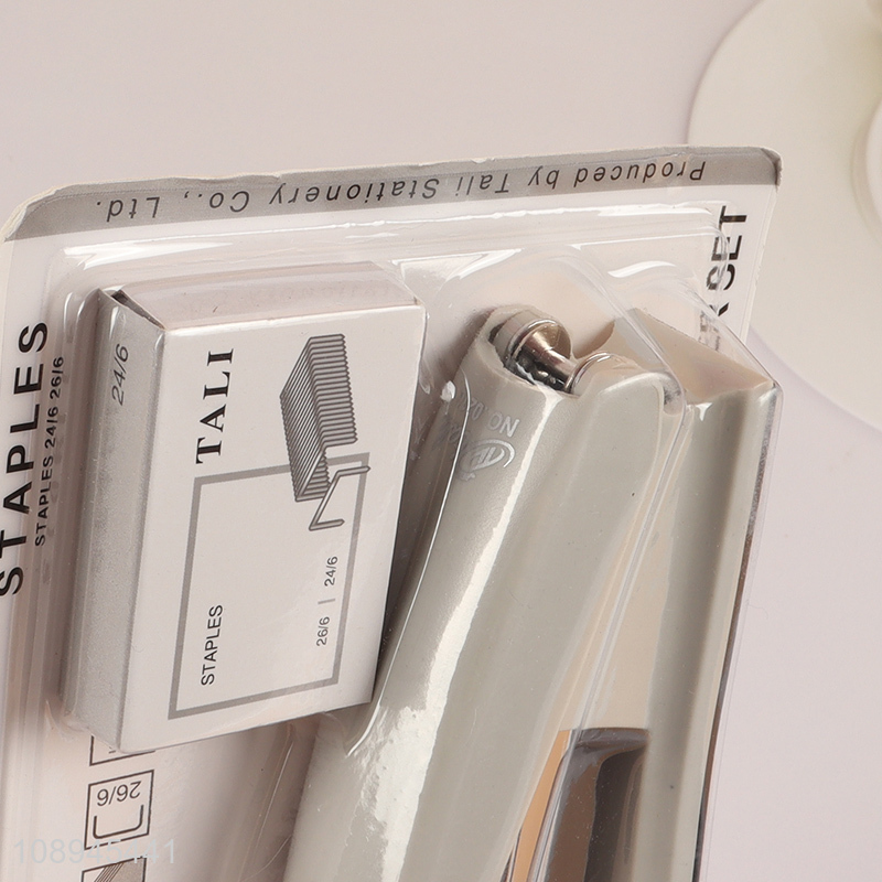 China supplier school office supplies stapler and staples set