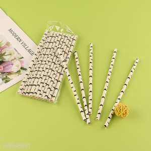 High Quality Mustache Print Straws Decorative Paper Straws
