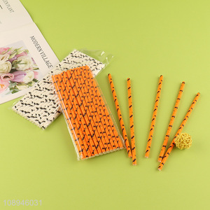 New Arrival Halloween Bat Paper Drinking Straws Party Straws