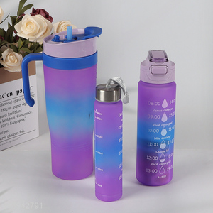 Good Quality 1500ml+800ml+280ml Leak Proof Plastic Sports Water Bottle Set