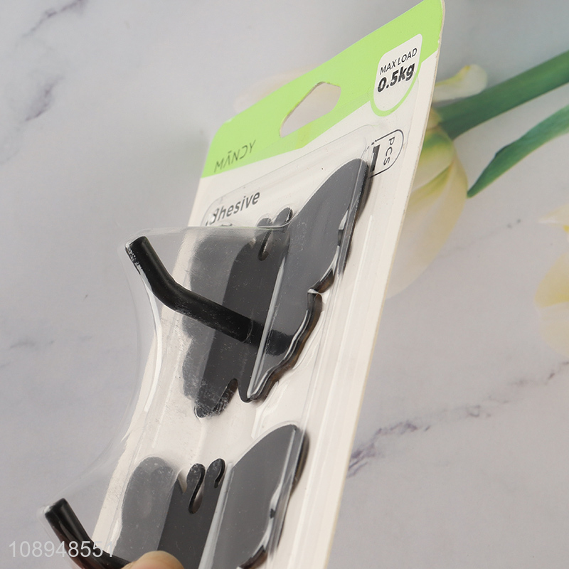 Hot Selling 2PCS Butterfly Shaped Metal Sticky Hooks Wall Hooks