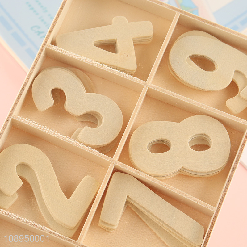 Wholesale Unfinished Wooden Numbers Educational Wooden Number Toy for Kids