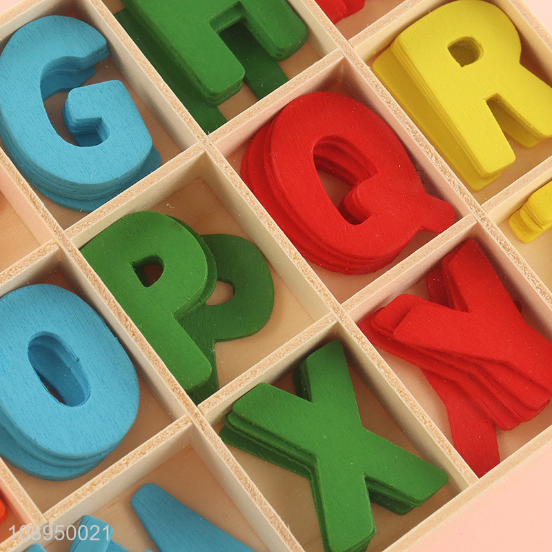 Hot Selling Colorful Wooden Alphabet Letters Wooden Learning Toy for Kids