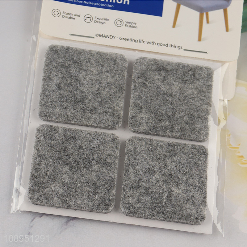Factory Price 4PCS 4X4CM Square Non-Woven Furniture Pads Anti Scratch Chair Leg Pads