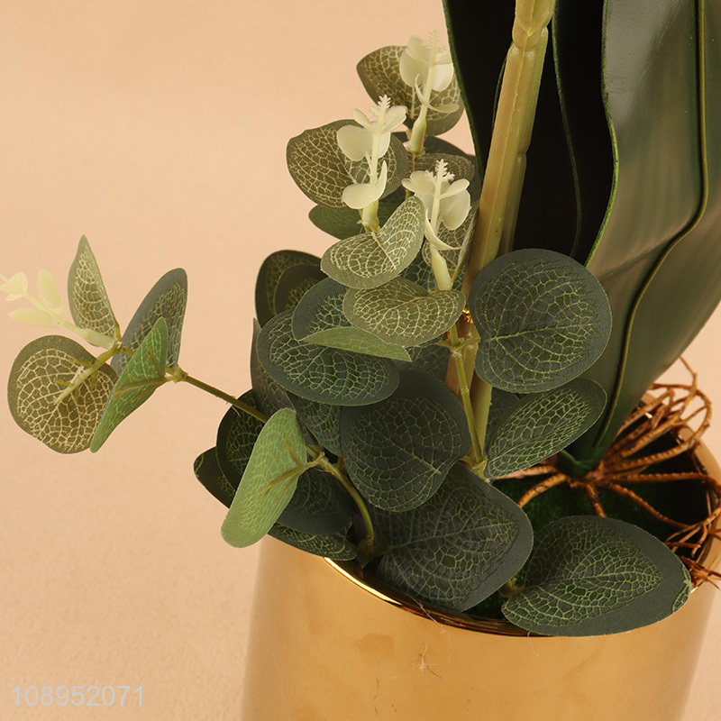 Hot Selling Fake Potted Plant Artitificial Orchid for Windowsill Decor