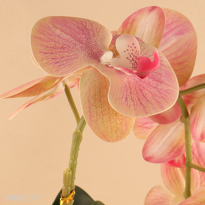 Hot Selling Fake Potted Plant Artitificial Orchid for Windowsill Decor