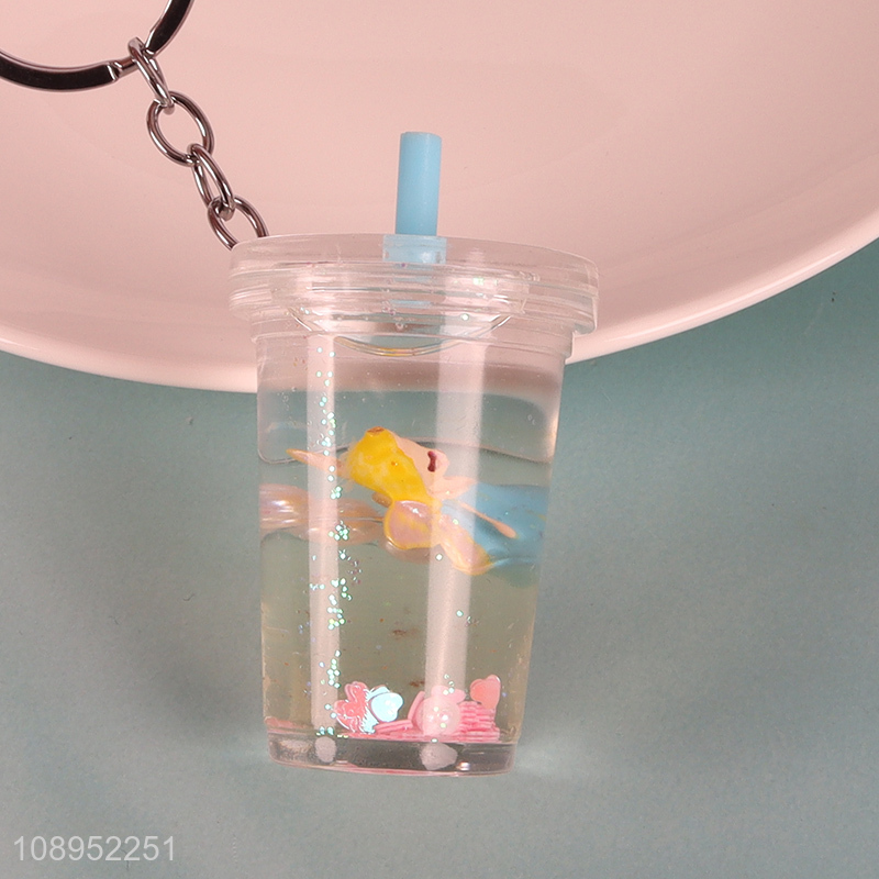 Top sale portable quicksand bottle pendant decorative keychain