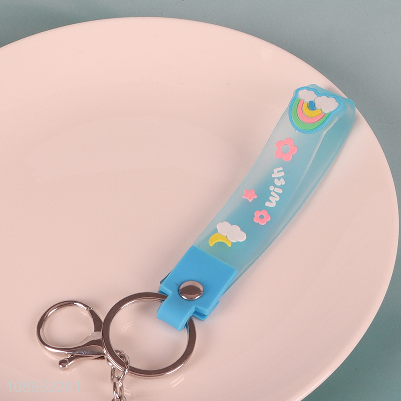 Good quality portable quicksand bottle pendant cartoon keychain