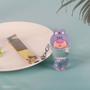 Factory price portable decorative quicksand bottle pendant keychain