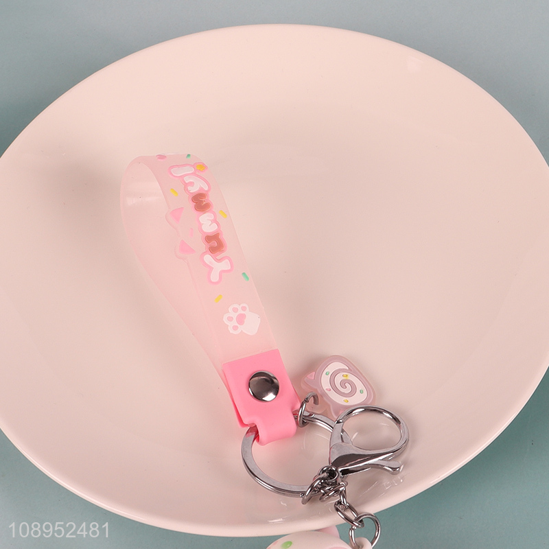 Top sale cartoon cat shape pvc keychain for gifts