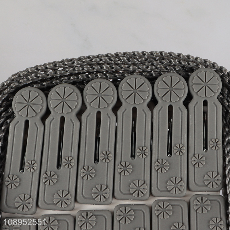 Top selling windproof 5m clothesline with 12clothes pegs