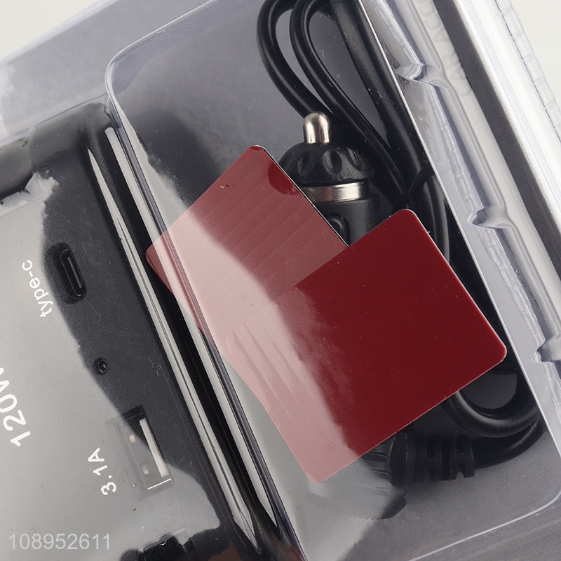 Wholesale 120W 3-Socket Car Cigarette Lighter Adapter with 1 Type-C 1 USB Port