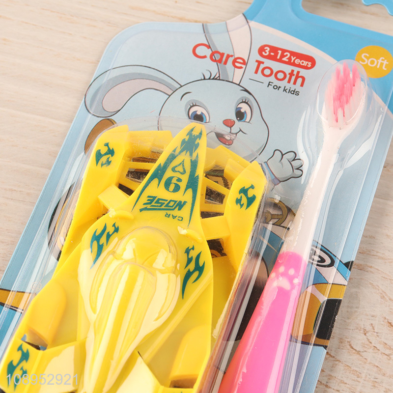 Good Quality Soft Bristles Kids Toothbrush with Toy Racing Car