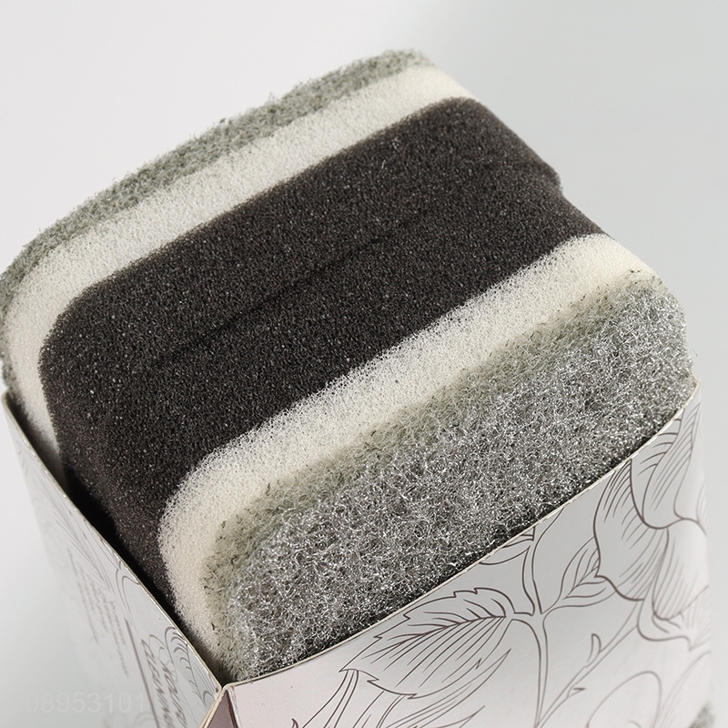 Good Quality 2PCS Heavy Duty Cleaning Sponges for Kitchen and Household