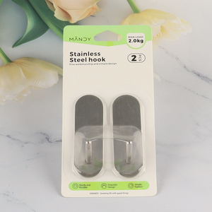 Factory Price 2PCS Metal Iron Adhesive Hooks Heavy Duty Utility Hooks