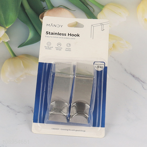Online Wholesale 2PCS Stainless Steel Over The Door Drawer Hooks