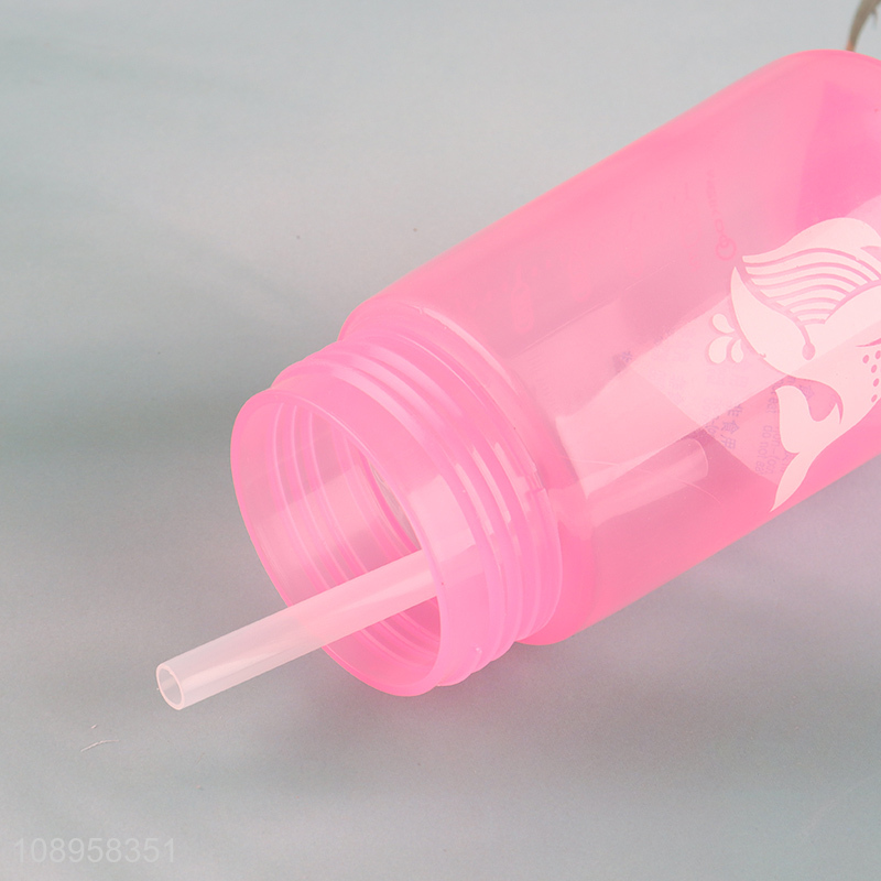 New Arrival 430ml Plastic Water Bottle with Straw for Kids Toddlers