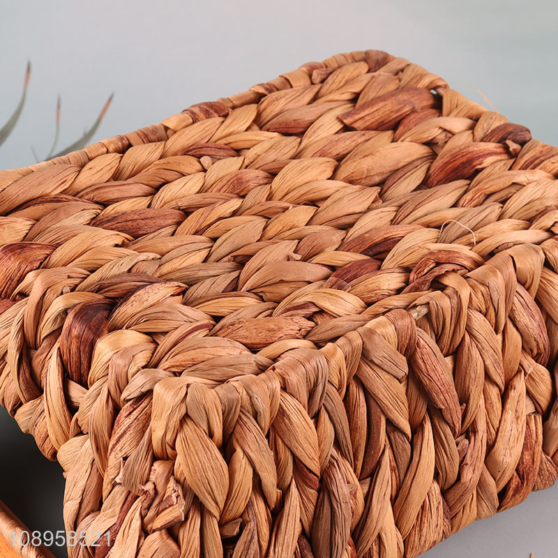 Good Quality 3PCS Multipurpose Water Hyacinth Storage Basket with Built-in Handles