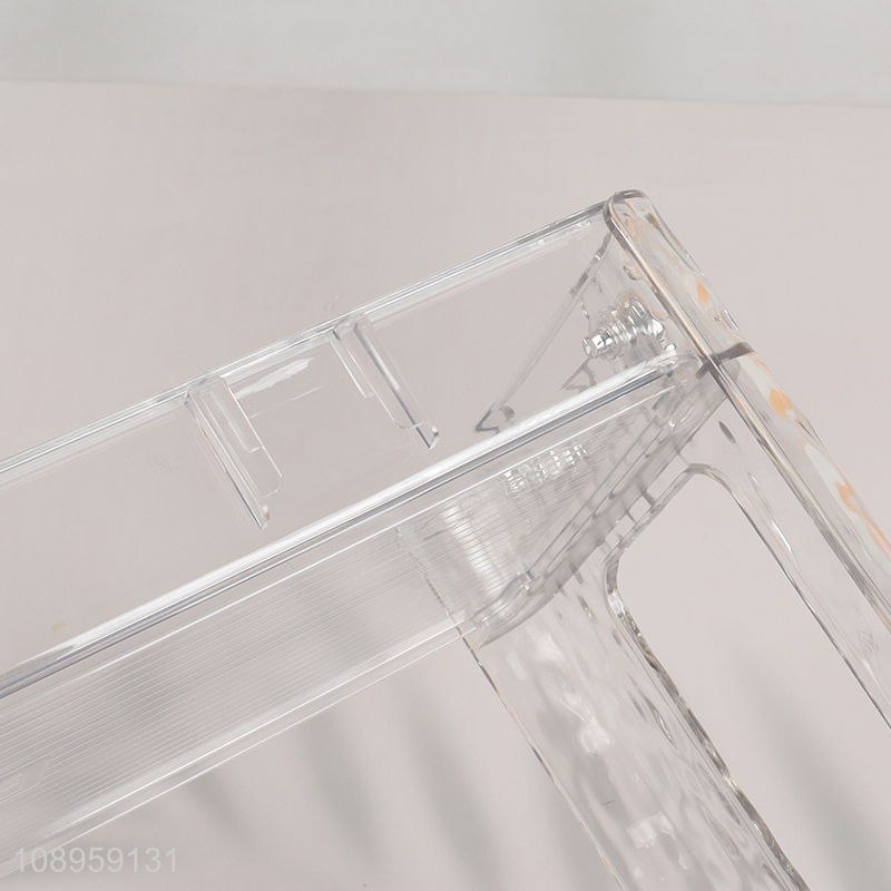 Low price space-saving clear plastic storage rack for home