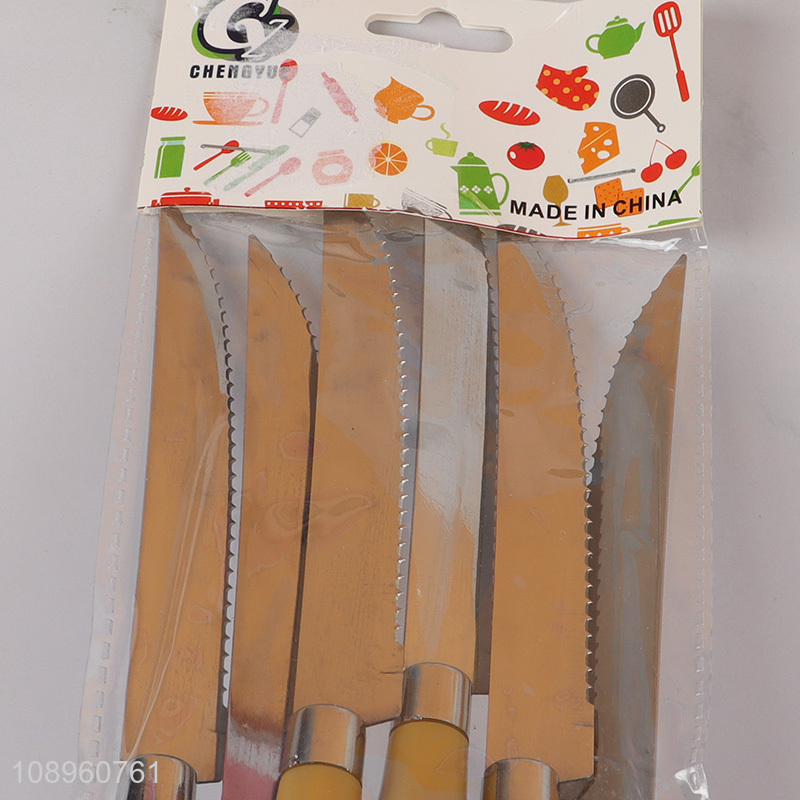 Top selling 6pcs stainless steel dinner knife set wholesale