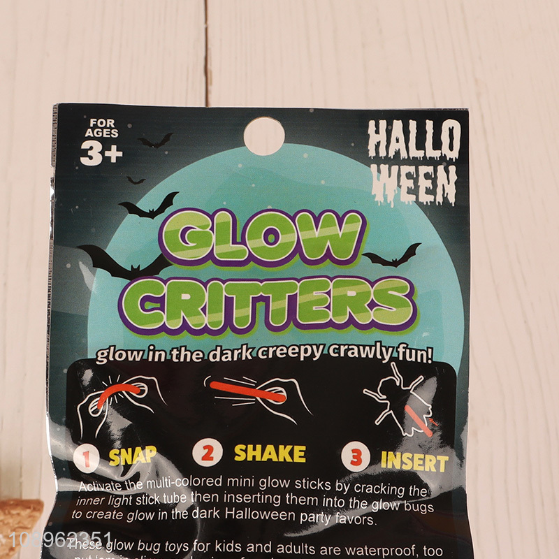 New arrival kids halloween glow critters glow insect toy