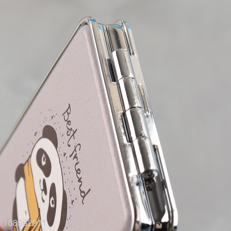 High Quality Cute Panda Cosmetic Mirror Folding Travel Compact Mirror