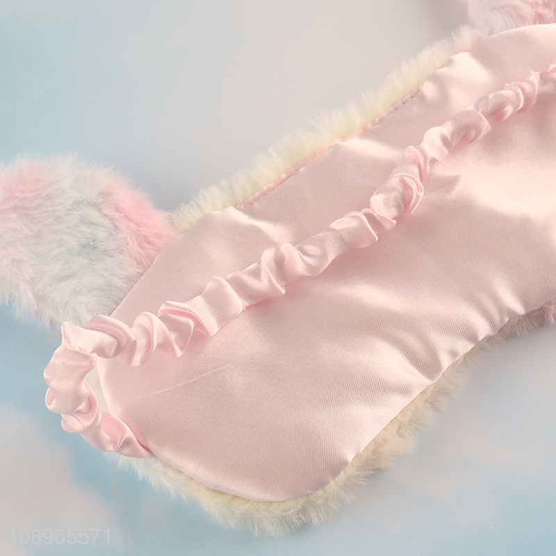 Hot Selling Cute Plush Travel Blindfold Sleeping Eye Mask for Women