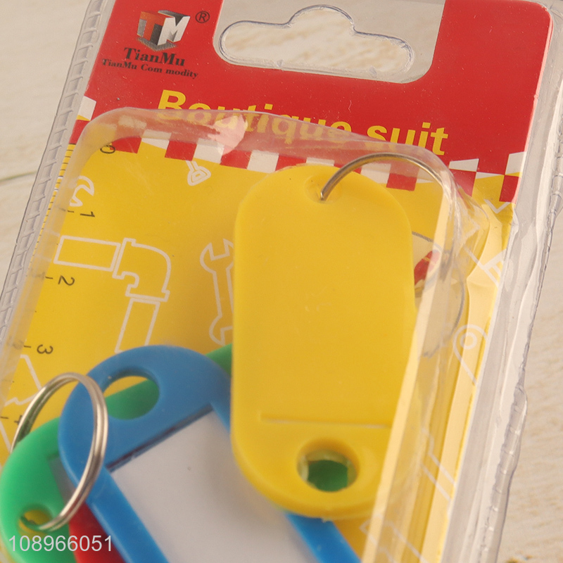 New Arrival 5PCS Plastic Key Tag Key Labels with Split Ring for Luggage