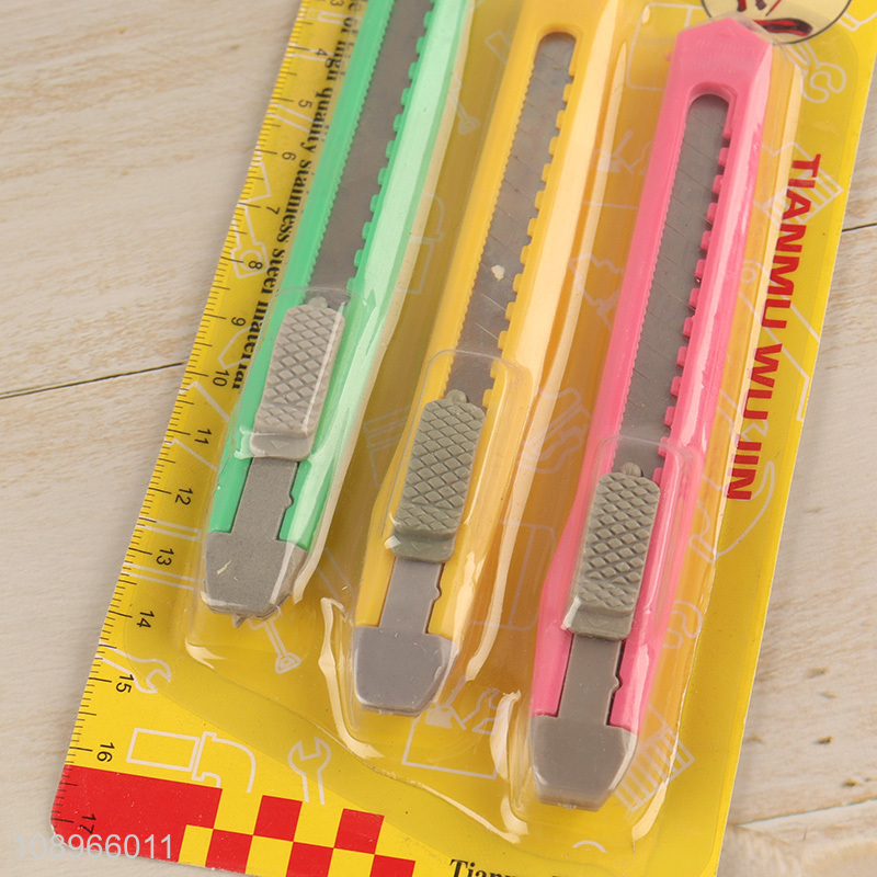 Online Wholesale 3PCS Sharp Retractable Box Cutter Snap Off Art Knives