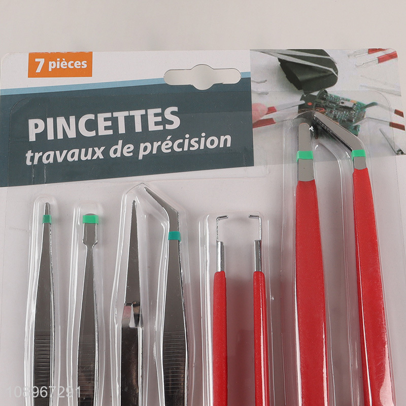 Hot products 7pcs antistatic tweezer hand tools set