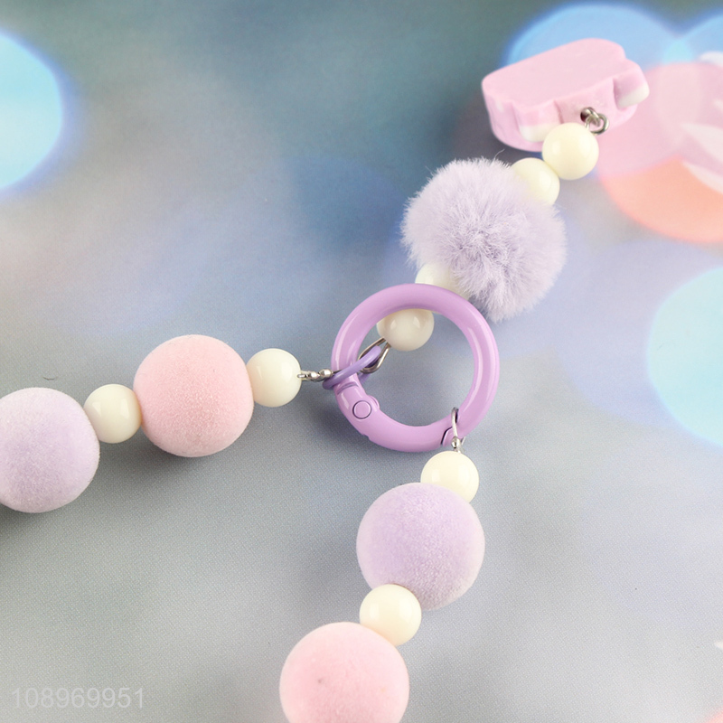 Hot Selling Cute Beaded Phone Wrist Strap Phone Lanyard for Women Girls