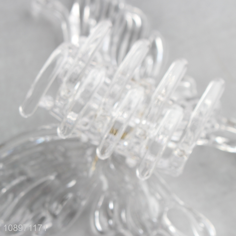 New Arrival Transparent Hair Claw Clips Non-slip Plastic Hair Clamps