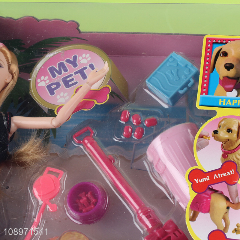 Online Wholesale Fashion Doll and Pet Playset Toy for Kids Girls Age 3+
