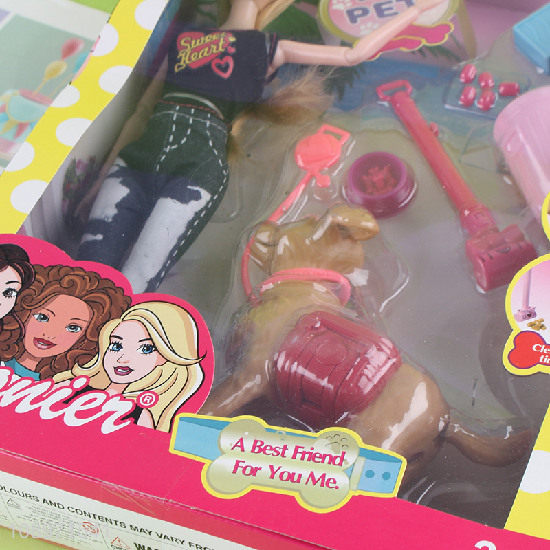 Online Wholesale Fashion Doll and Pet Playset Toy for Kids Girls Age 3+