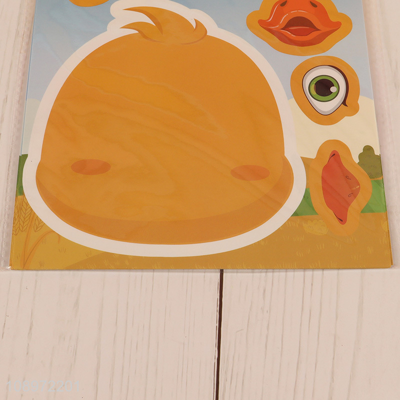 New product cartoon face changing sticker for kids