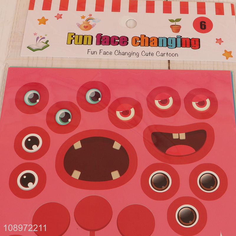 Latest design cartoon decorative kids face changing sticker
