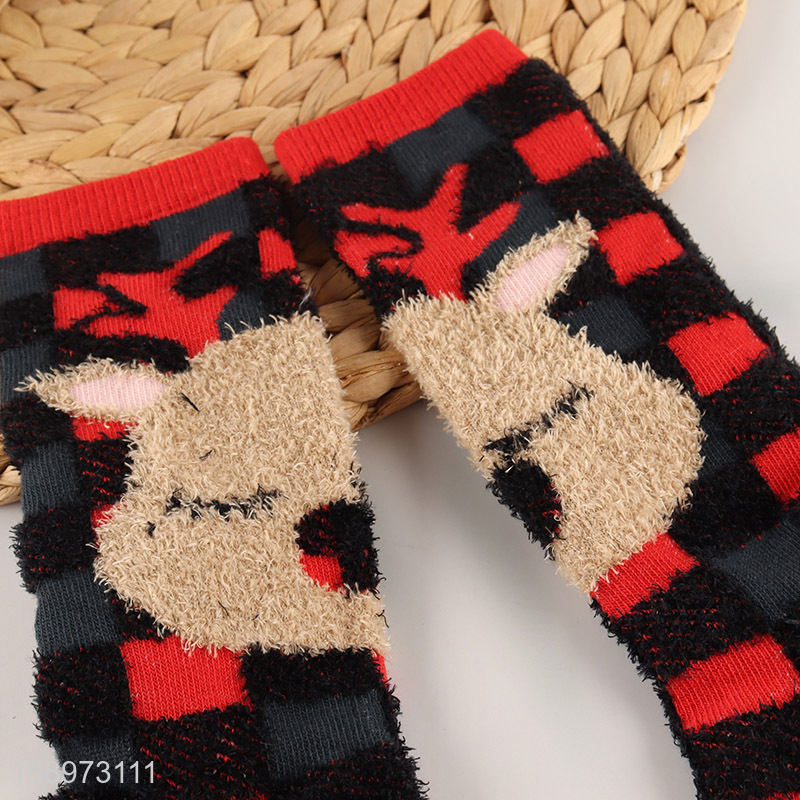 Wholesale Winter Fuzzy Crew Socks Indoor Slipper Socks for Women