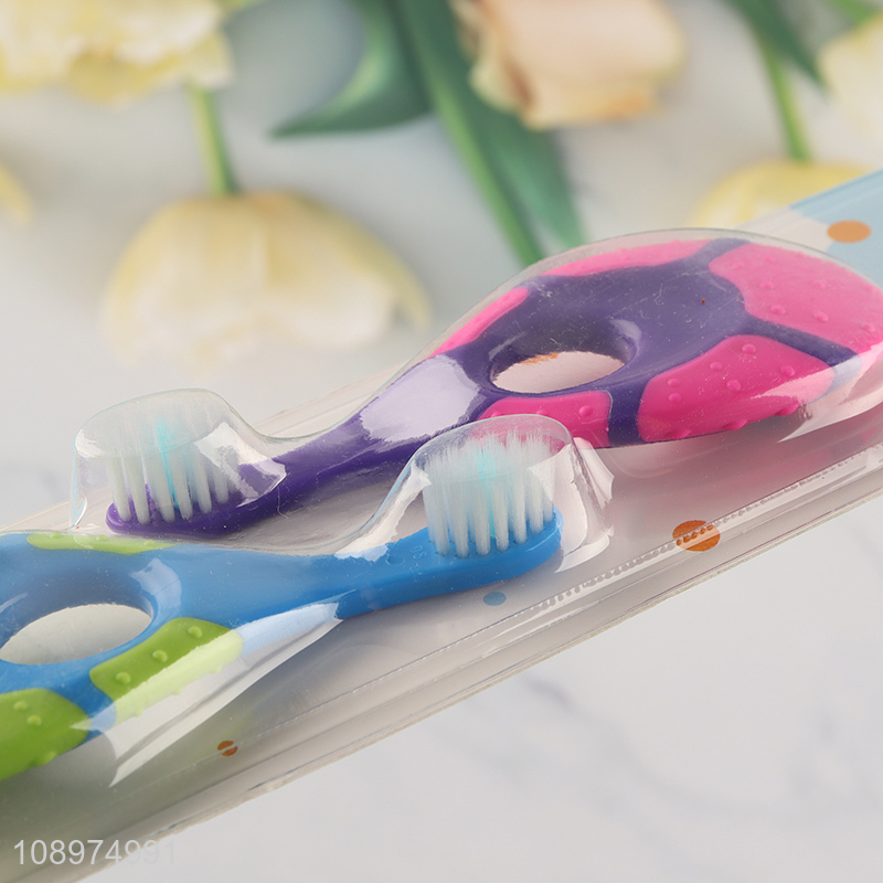 Top selling 2pcs soft baby kids toothbrush set wholesale