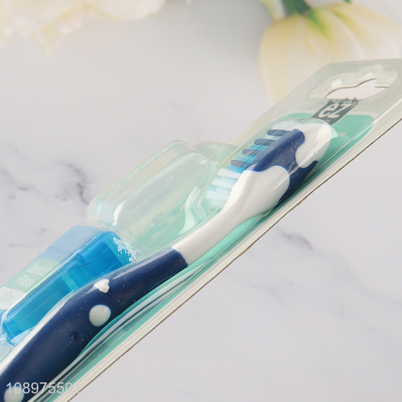 Factory wholesale adult oral care toothbrush dental floss set