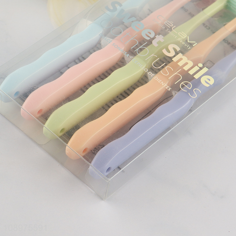 Low price 5pcs multicolor adult oral care toothbrush set