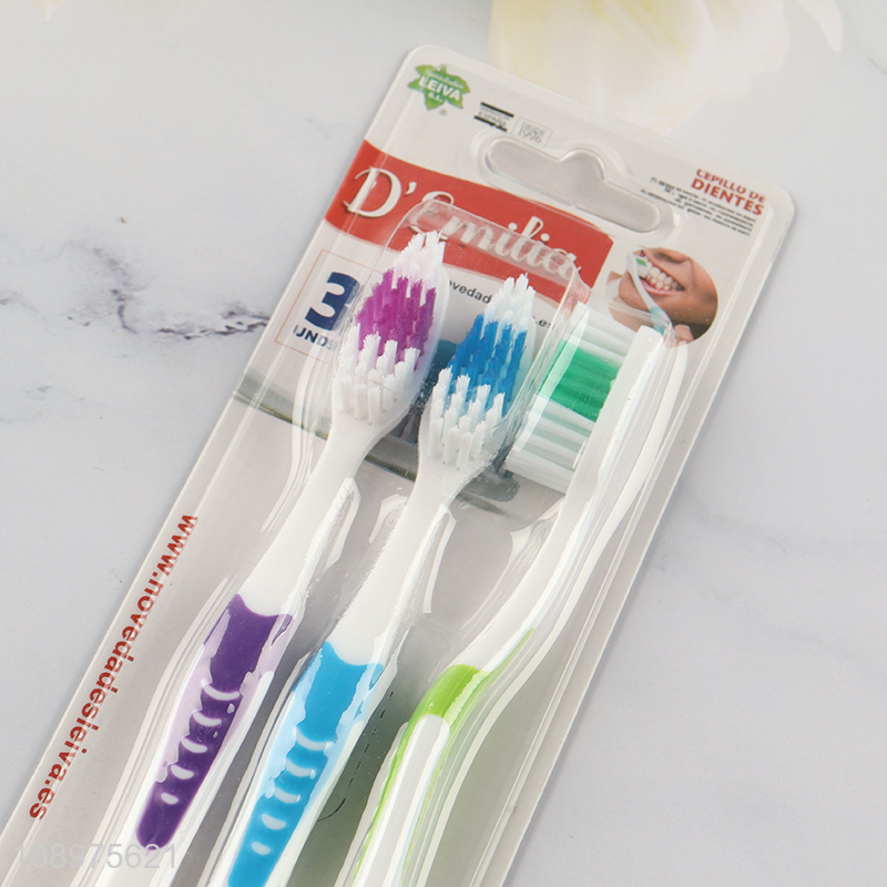 Best price 3pcs adult oral care soft bristle toothbrush set
