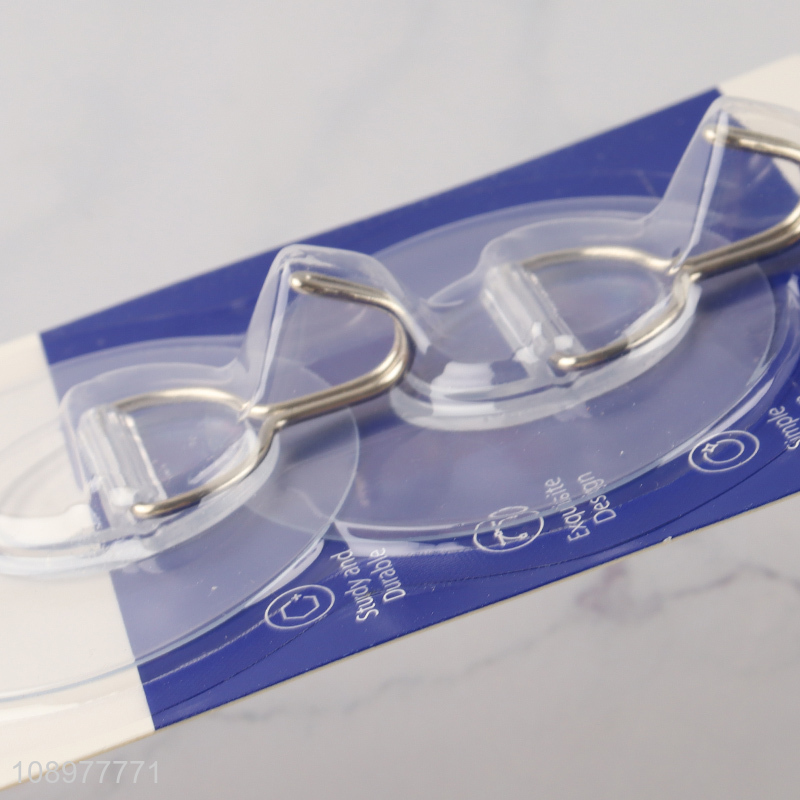 Factory price 2pcs clear heavy duty adhesive hook sticky hook